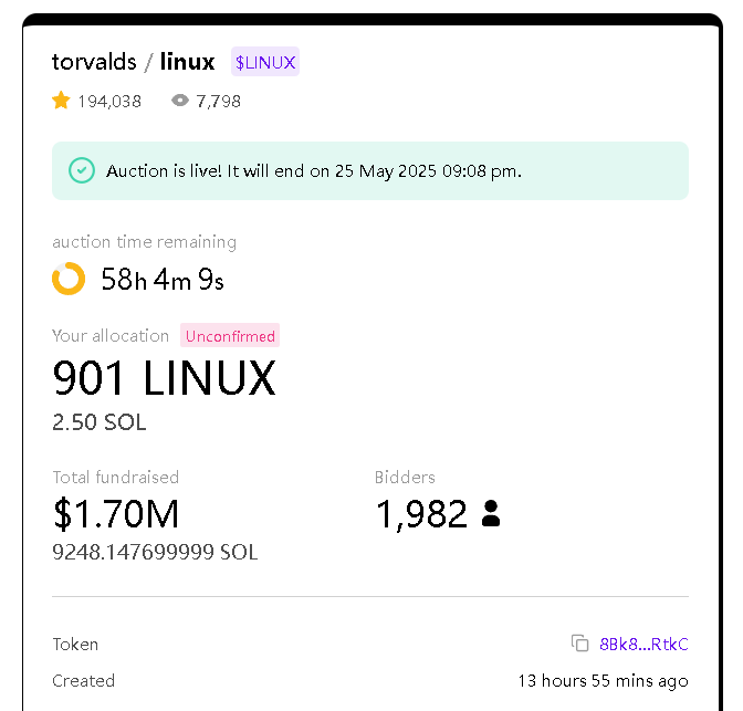 Flowersix__'s tweet image. 关于 #gitfish 昨天很火
像是代币创始人没经过linux那边的人同意，自己发了这个运动.
好在是蹭到了 sol官方 回复了. 
昨天已经打了一万多sol了，这个返佣机制导致传播的特别快，太热我觉得就会亏钱哈哈

现在这会看只有9k多了，被人诟病的其实就是返佣机制.
有点没那么专业..…