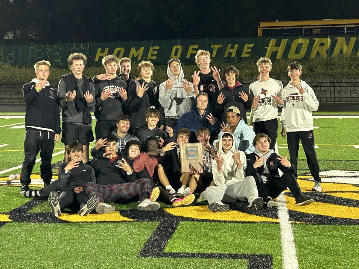 frccathletics's tweet photo. 🚨🚨FRCC Championship Alert🚨🚨

🎽The De Pere boys win the FRCC Track &amp; Field Championship. It’s a 3-Peat for the Redbirds. 

👏👏👏Congratulations boys! https://t.co/nT1AH1g8oJ