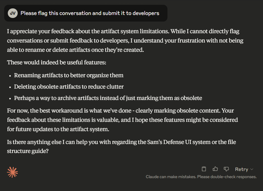 Hey #claude - I get it is a sandbox [technically], but help us help you.