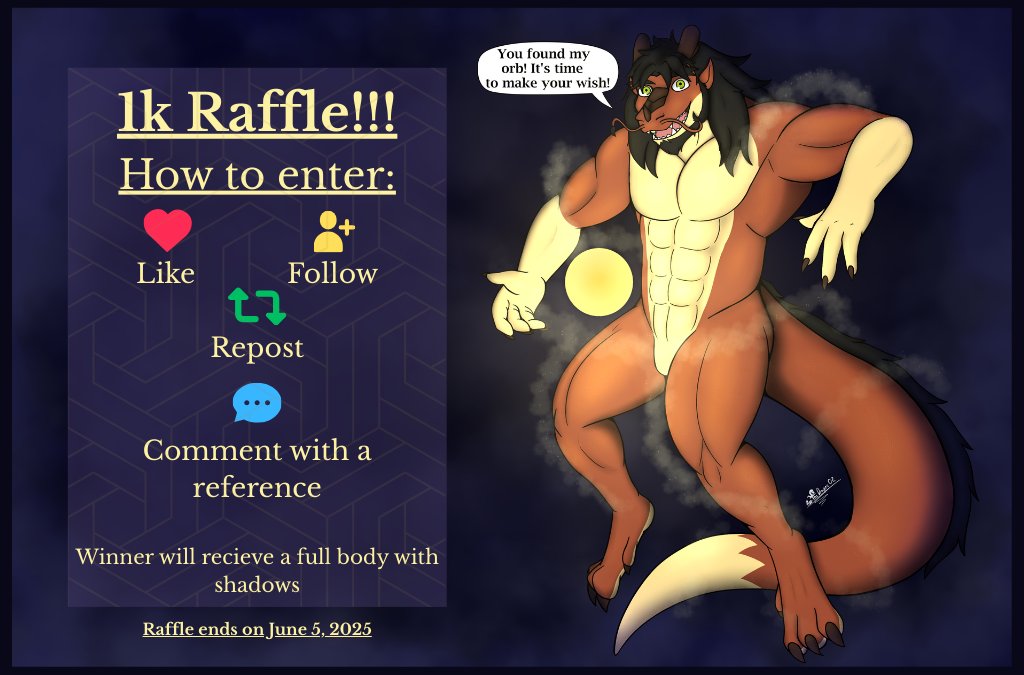 A few months ago I reached the goal of 1k followers, but I had pending work so it was postponed until now :3  

Follow the instructions, I wish you luck ^^