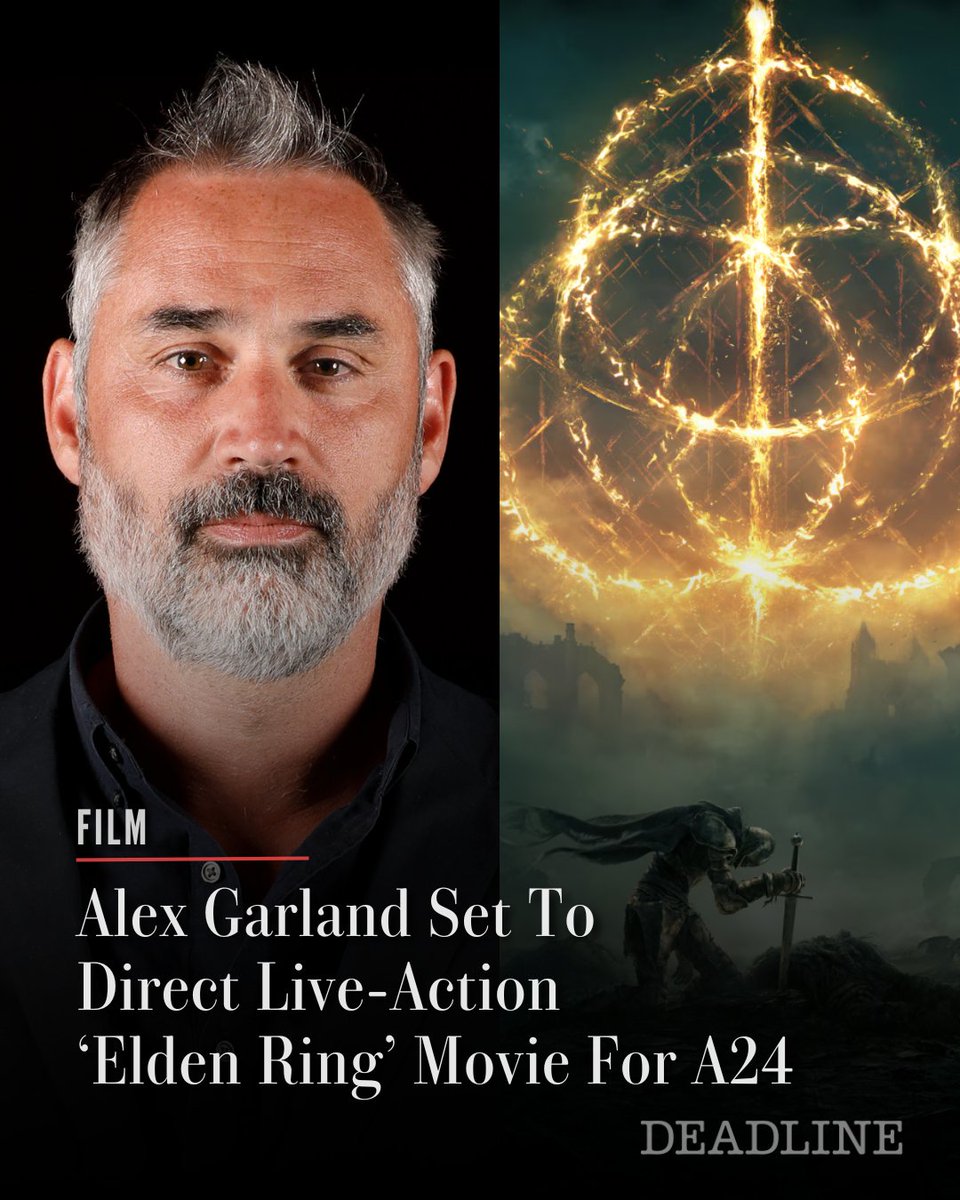 A24 has now confirmed what’s been rumored for weeks — that Alex Garland will write and direct a live-action ‘Elden Ring’ film for A24 and video game company Bandai Namco Entertainment Inc. 

Full details here: tinyurl.com/3s8xkrre