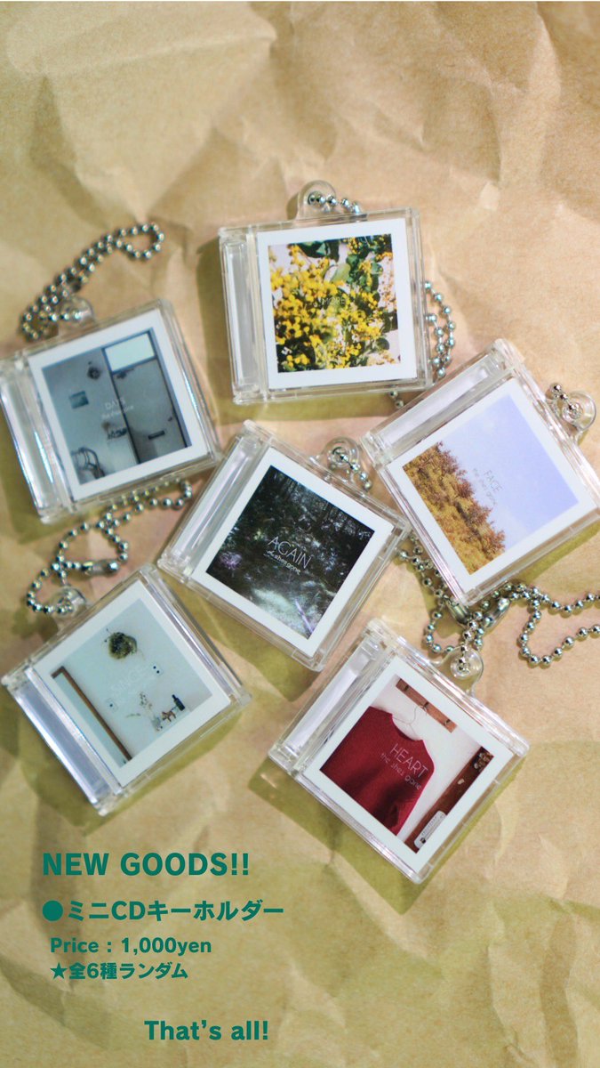 【NEW GOODS!!】

●ミニCDキーホルダー
Price : 1,000yen
★全6種ランダム

That’s all!

#theshesgone
#AGAINTOUR2025