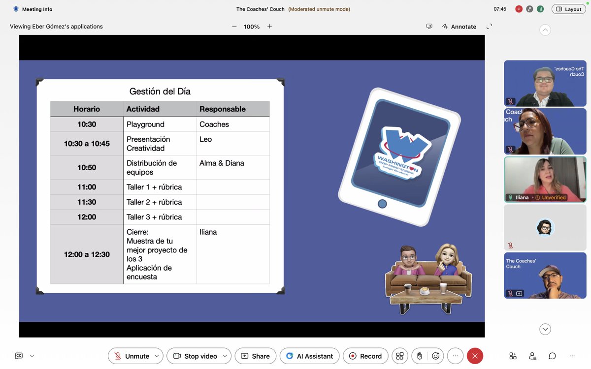 JersonZepeda's tweet photo. 🧑💻¡Una sesión de mucho aprendizaje sobre ciclos de coaching del programa #AppleLearningCoach! 🗓️Gracias a @ProfeLeo7, @oz_csb, Iliana Correa y Adrián Flores por compartirnos sus experiencias de acompañamiento docente en sus escuelas 🏫#AppleLearningCoachMx #TheCoachesCouch https://t.co/MpiR9HJDfm
