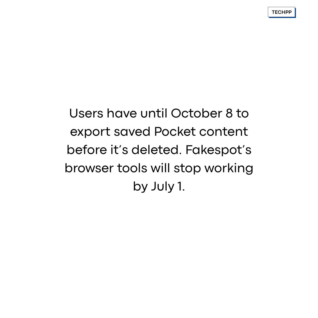 techpp's tweet image. Mozilla to shut down Pocket and Fakespot this July 

#Mozilla #Pocket #Fakespot #Firefox #RIP