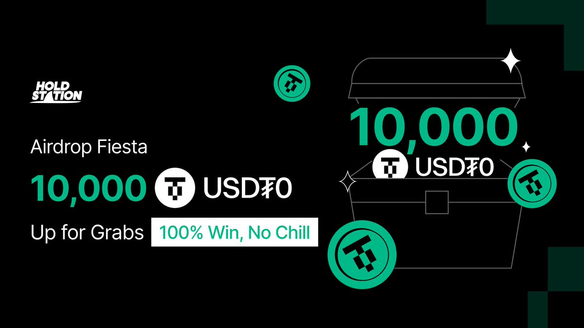 Bera Daily ๐ปโ (@bera_daily) on Twitter photo USDT0 is now integrated into <a href="/HoldstationW/">Holdstation - The DeFAI Smart Wallet</a>, starting with <a href="/berachain/">Berachain Foundation ๐ปโ</a>
What you can do:
- Deposit & withdraw USDT0
- Store it securely
- Swap it seamlessly
Celebrate the Launch!
Holdstation has added $10,000 in USDT0 to the wallet for a special event. Here's how to join:
1. USDT0 is now integrated into <a href="/HoldstationW/">Holdstation - The DeFAI Smart Wallet</a>, starting with <a href="/berachain/">Berachain Foundation ๐ปโ</a>
What you can do:
- Deposit & withdraw USDT0
- Store it securely
- Swap it seamlessly
Celebrate the Launch!
Holdstation has added $10,000 in USDT0 to the wallet for a special event. Here's how to join:
1.