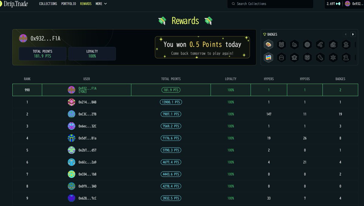 haruharu333's tweet image. #DripTrade の Reward 始まった
#Hpio 11枚とか26枚とか
もう次元が違いすぎて
当初はやすかったけど
それにしても凄い