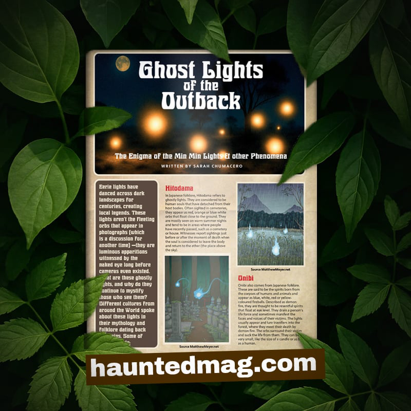 SarahLLIFS's tweet photo. In Issue 46 of Haunted Magazine, I delve into the folklore behind mysterious lights, which of course leads us to the infamous Min Min light phenomena in Outback Australia! #haunted46
Pre Order your copy here: https://t.co/XU8XacxFYO
Or https://t.co/TVxzXNZ1zB for those overseas! https://t.co/33nup7zB7L