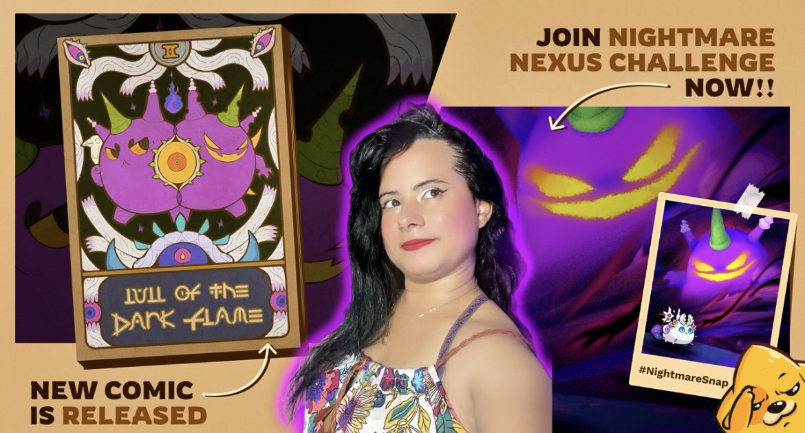 🔥 The Lull of the Dark Flame” is now LIVE!
A new story in Lunacia where COMMUNITY axies shine in the Nightmarescape…
And the best part: you can WIN $AXS and rare accessories!
Here’s EVERYTHING you need to know 🧵👇 
#NightmareSnap <a href="/AxieInfinity/">Axie Infinity</a> <a href="/Ronin_Network/">Ronin</a> #ronincreator