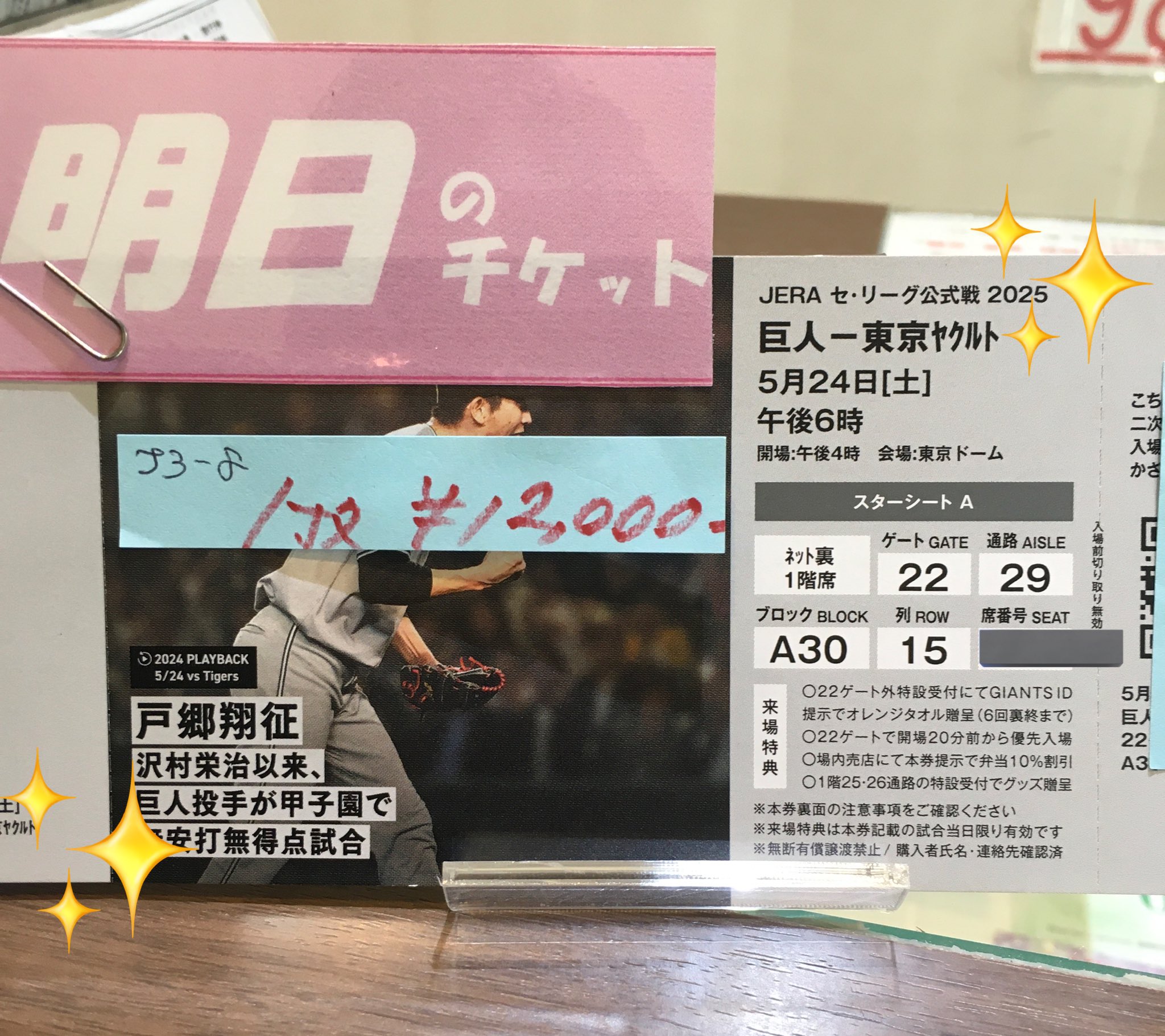 プロ野球 チケット CS 10月20日 巨人 応援席 2枚 連番 - その他