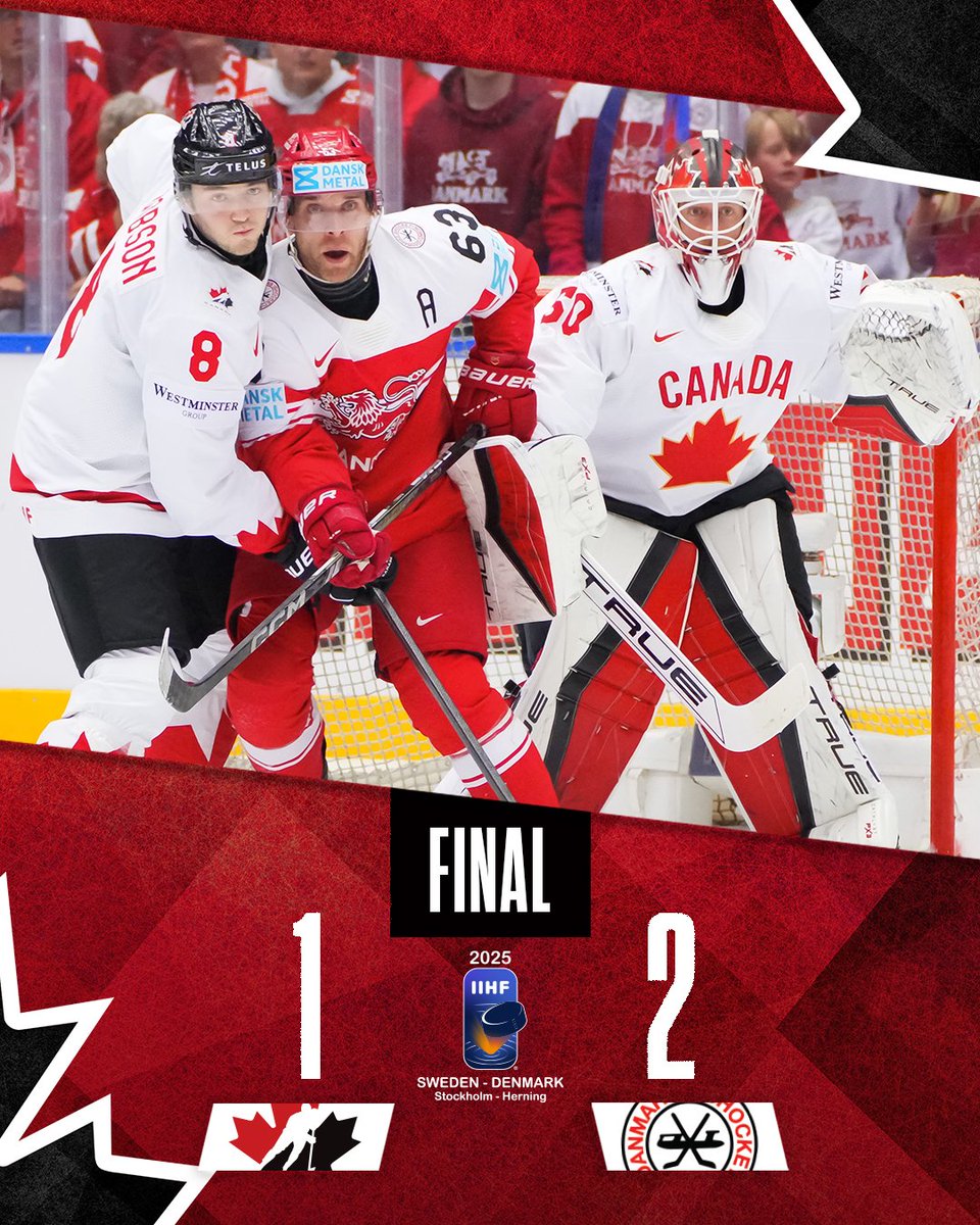 PalmateersM's tweet photo. @Howie6149 @JonObi1Gandalf @YouTube @NHL @NHLPlayerSafety @Canes @FlaPanthers @IIHFHockey What a story for the host team. @DKIshockey defeats @HockeyCanada in an insane come from behind victory. Skรฅl Danmark. Du spillede godt for dit land i dag. #DKHockey #TeamDenmark #IIHFWorlds https://t.co/Yr6jfWot62