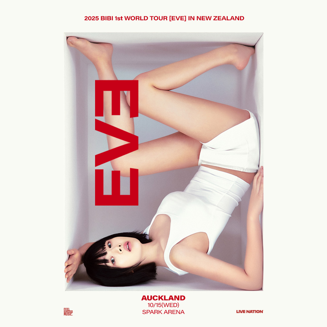 pookïes, it's happening! 🖤 Korean singer and actress BIBI is bringing her 1st WORLD TOUR [EVE] to New Zealand for one special night only on 15 October at Spark Arena. ⁠🎟️ lvntn.com/BIBINzTour25

Presales start Thu 29 May, 3pm⁠.

⁠#BIBI #비비 #BIBI_WORLDTOUR #EVE⁠