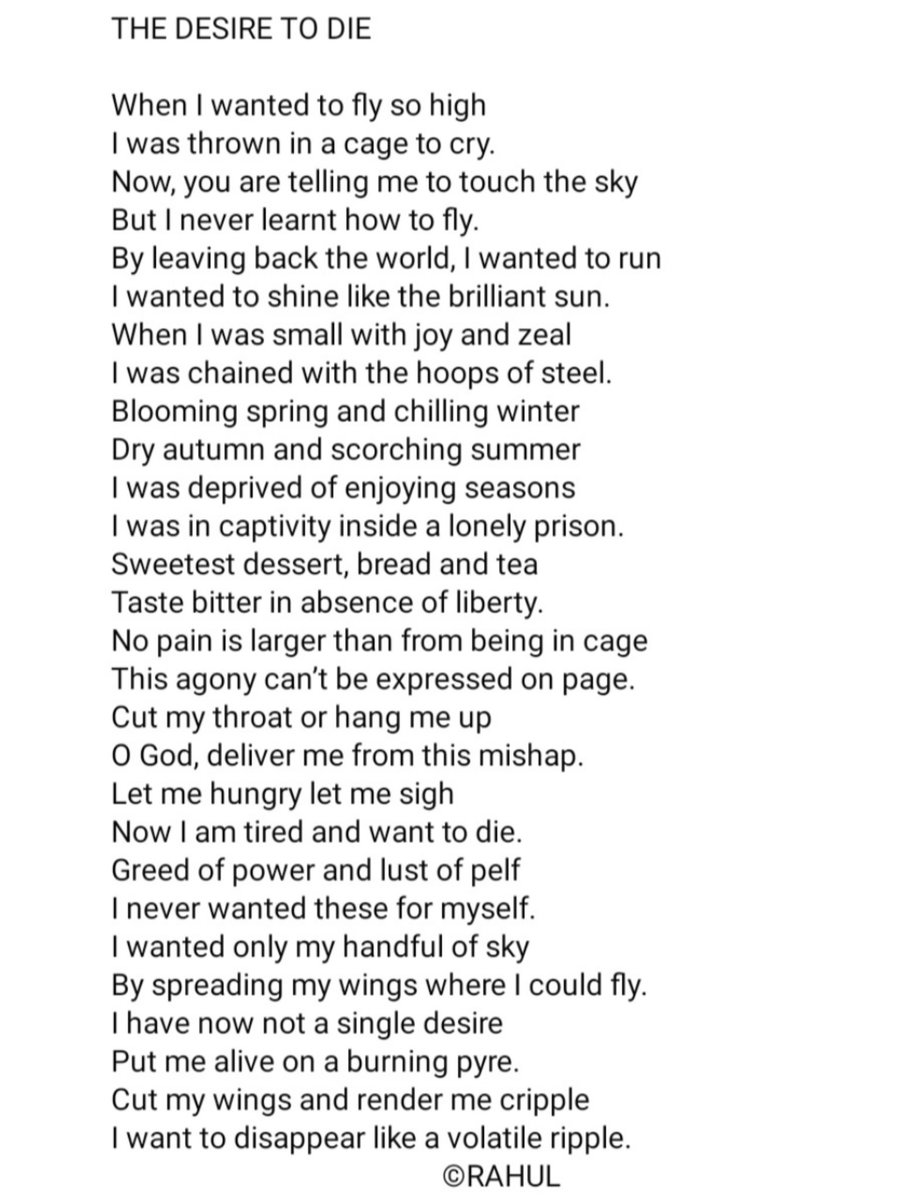 profrahulk's tweet image. One of my published poems...
From my book: An Unsung Anthology
 
#death #childhoodtrauma #suicide #freedom #poetry #mentalhealth #pain #art #life 

@joshiamitabhevo @adubharti @notionpress