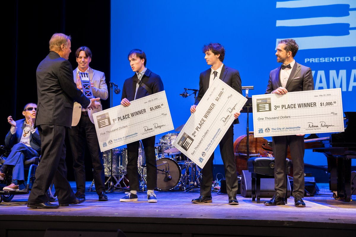 Thank you to Yamaha and the Florida Theatre for making tonight's competition possible. Congratulations to our 2025 Jacksonville Jazz Piano Competition winners: 
1st Place: Roman Goron
2nd Place: Lucas LaBeau
3rd Place: Zachary Bartholomew