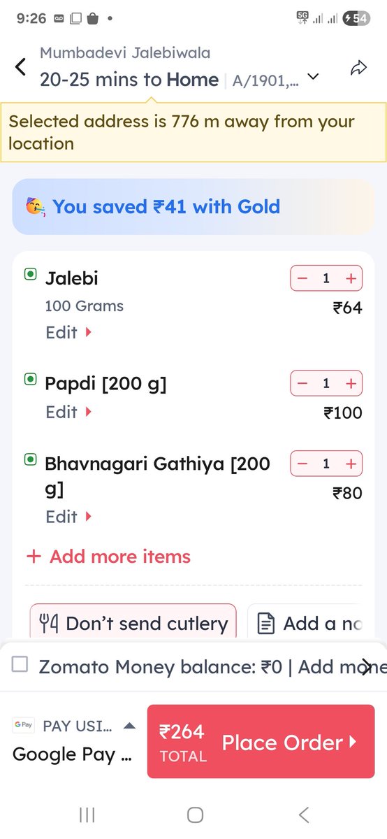 ManiarRupesh's tweet photo. @zomatocare can you explain how total is 264/- ??? https://t.co/kkLKKfqq18