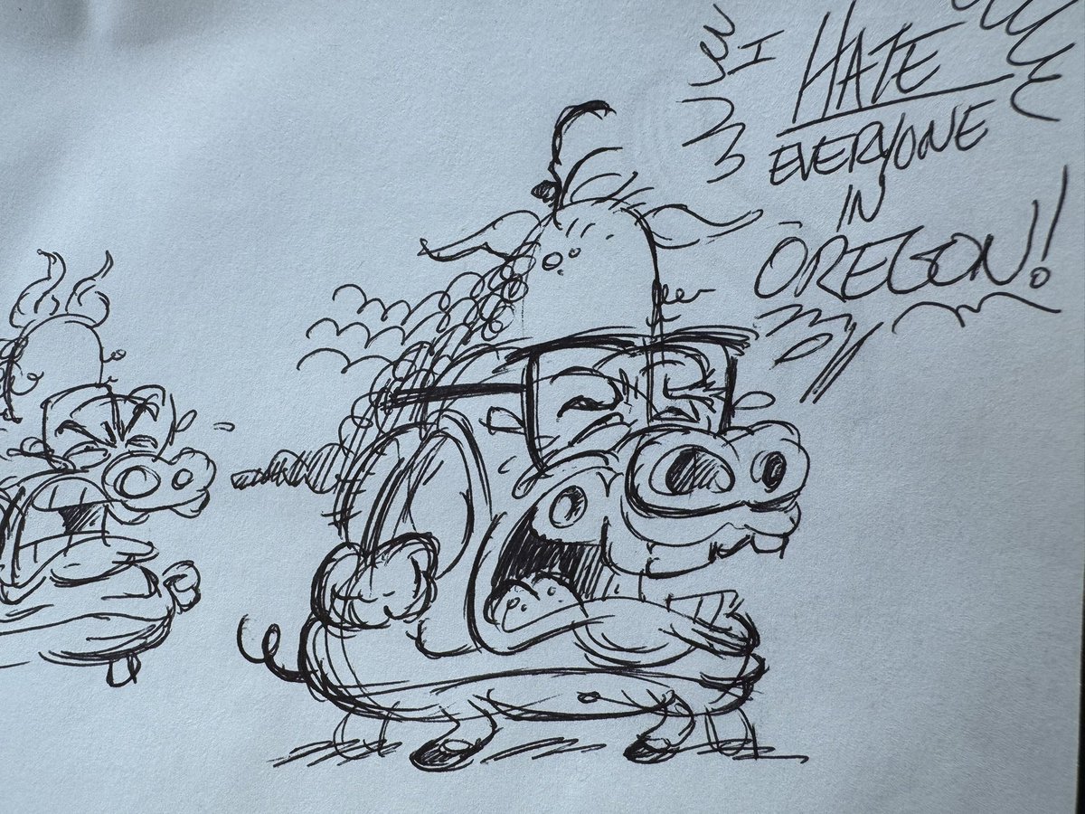 dylanhking's tweet image. Hippo the Hog scribbles from the past few months.