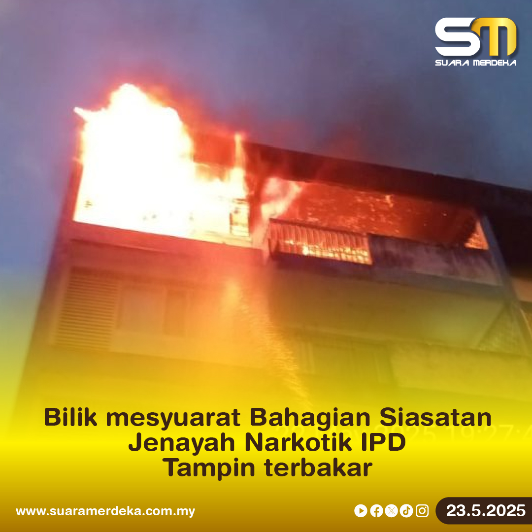 Kejadian berlaku kira-kira jam 7.15 malam dan disedari oleh seorang anggota polis yang bertugas di kaunter pertanyaan trafik sebelum segera menghubungi pihak bomba untuk tindakan lanjut.