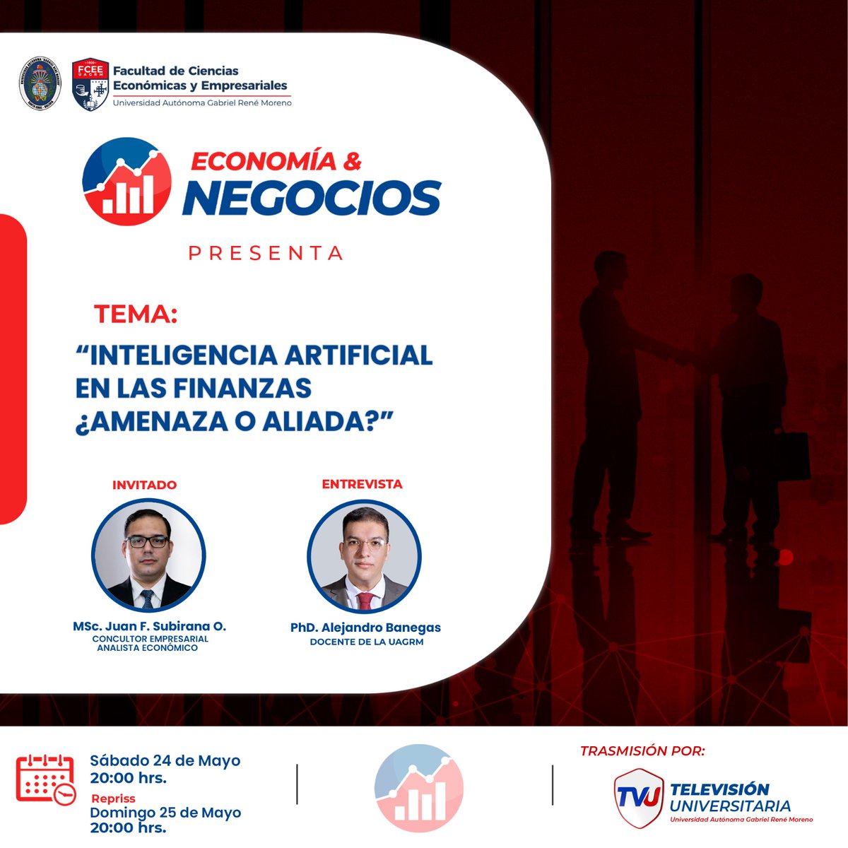 banegasbol's tweet photo. ¿Cuáles son los beneficios, amenazas y riesgos de la inteligencia artificial (IA) aplicada a las finanzas?

Le invitamos a nuestra próxima conversación con @JuanFSubirana

Compartiremos el enlace por esta red social.
#IA #asistentesvirtuales #finanzas https://t.co/bdSiTiOjV0