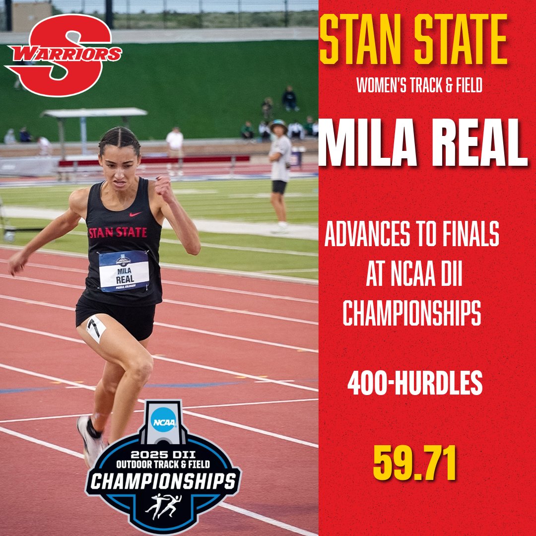 Warrior sophomore Mila Real has advanced to the finals in the 400-meter hurdles at the NCAA Division II Outdoor Track &amp; Field Championships. The women's 400-hurdles' finals are scheduled for this Saturday, May 24, at 6:25 p.m. PT. #ValleyTough