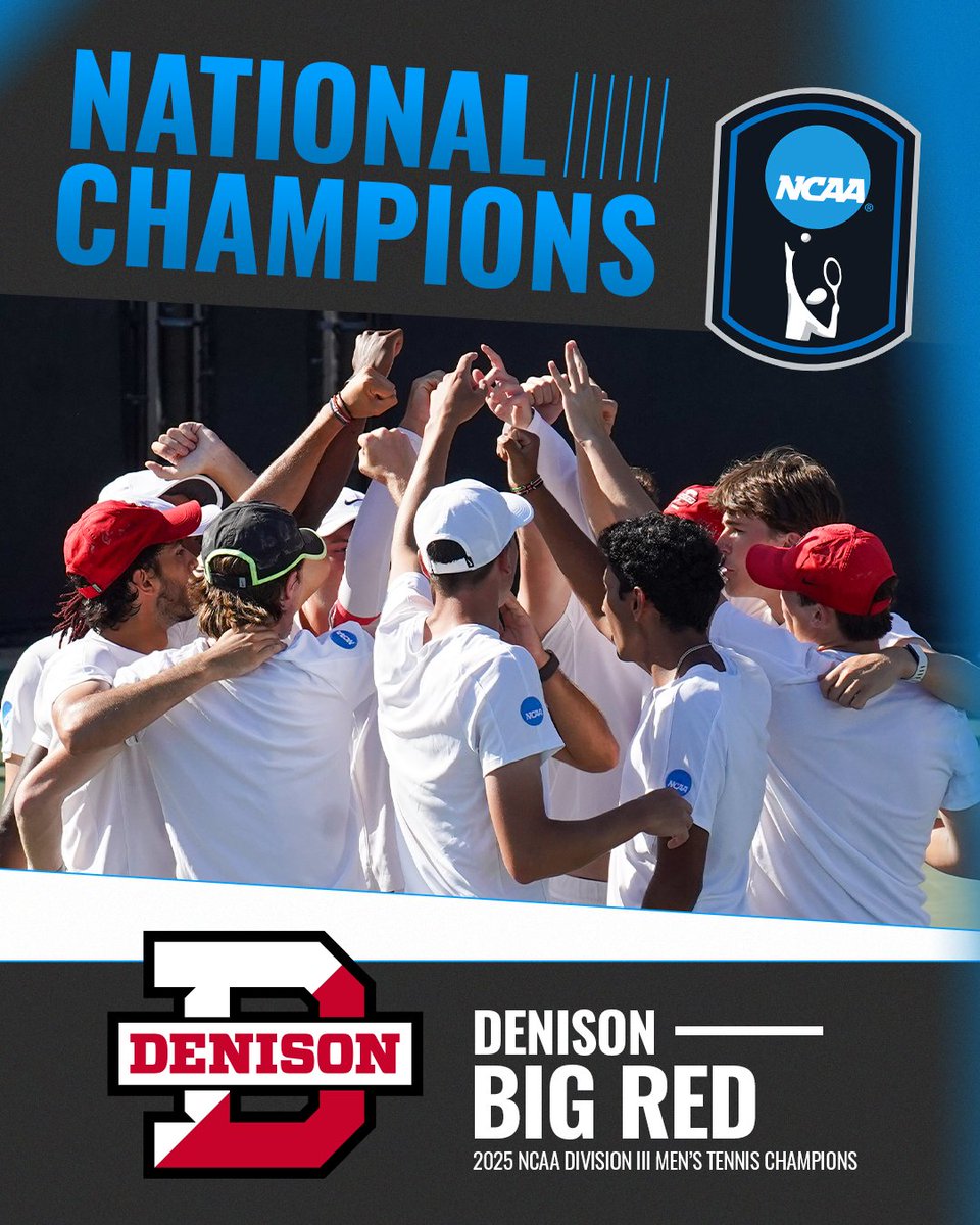 ITA (@ita_tennis) on Twitter photo A magical season for <a href="/DenisonTennis/">DenisonTennis</a>.
For the first time in school history, the Big Red are national champions 🏆
#WeAreCollegeTennis x <a href="/NCAADIII/">NCAA Division III</a> 🎾 A magical season for <a href="/DenisonTennis/">DenisonTennis</a>.
For the first time in school history, the Big Red are national champions 🏆
#WeAreCollegeTennis x <a href="/NCAADIII/">NCAA Division III</a> 🎾