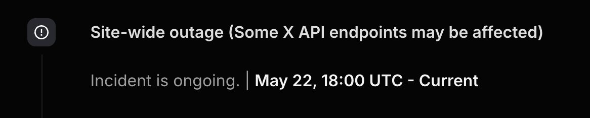 X API experiencing some downtime, this may affect users trying to connect X or do X actions on <a href="/aimi_xyz/">Ai-Mi</a> 

docs.x.com/incidents