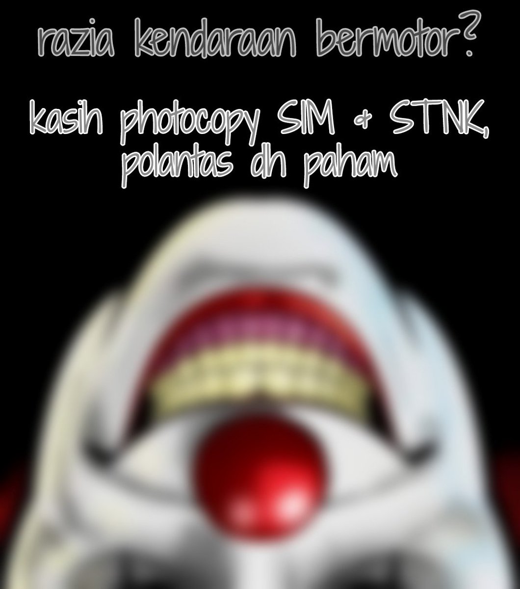 mulai skrg taruh SIM &amp; STNK dirumah. cukup bw photocopy.
polantas dh paham, gk tanya macem²