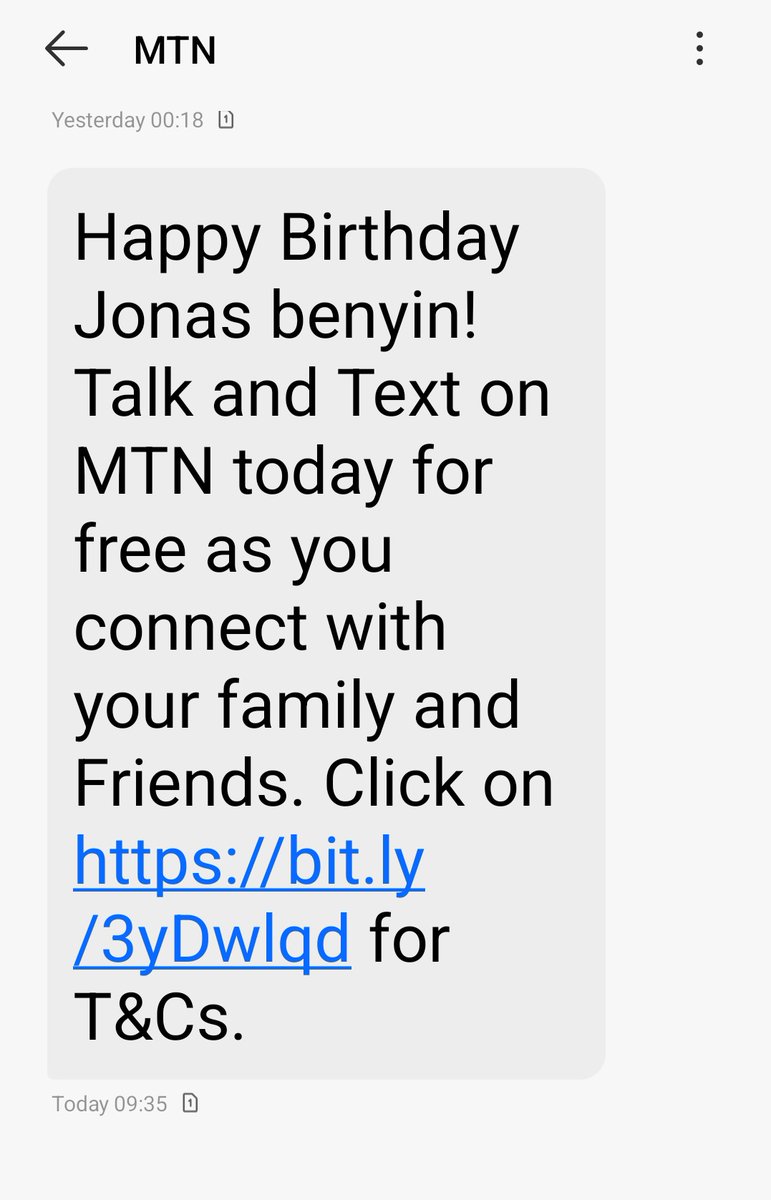 jxxt_jonas's tweet photo. How MTN wishes me a happy birthday VRS TELECEL 👇 https://t.co/MhvuWW8mQ2