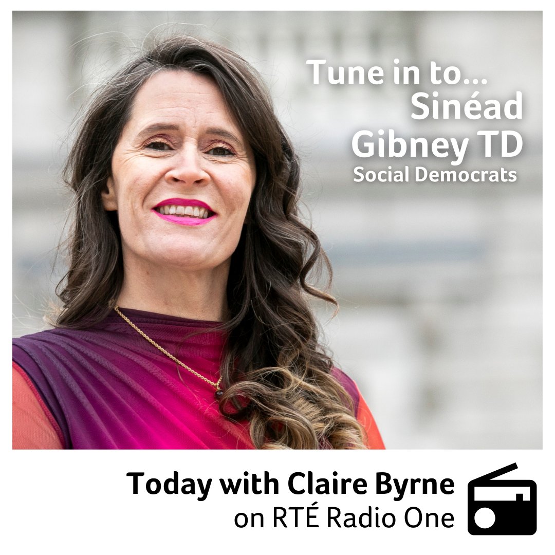 Social Democrats (@socdems) on Twitter photo Tune in to <a href="/TodaywithClaire/">Today with Claire Byrne</a> from 11.30am when <a href="/sineadgibney/">Sinéad Gibney</a> will be joining this week's panel for the Gathering. Tune in to <a href="/TodaywithClaire/">Today with Claire Byrne</a> from 11.30am when <a href="/sineadgibney/">Sinéad Gibney</a> will be joining this week's panel for the Gathering.