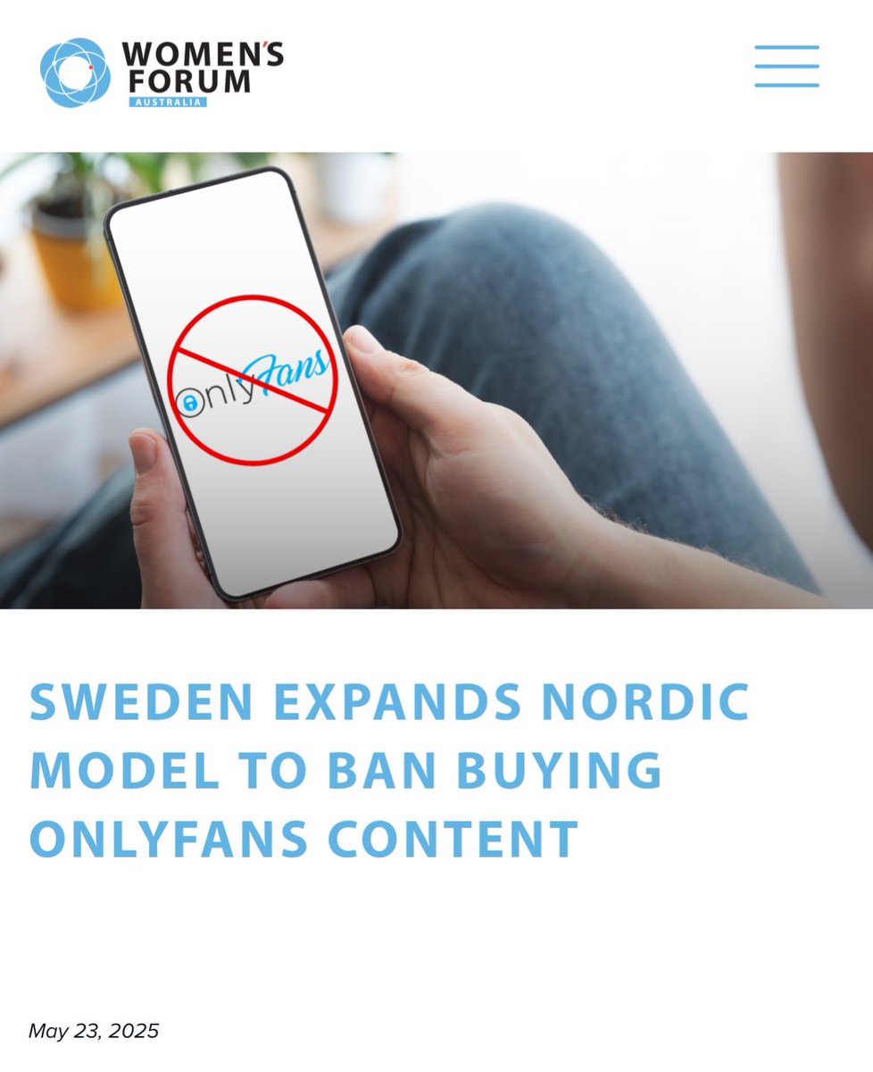 "Sweden is once again leading the charge in protecting women and girls from sexual exploitation, this time by extending its pioneering Nordic Model—which criminalised the buying of sex back in 1999—to the digital realm.

“From July 1, 2025, it will be illegal in Sweden to pay for