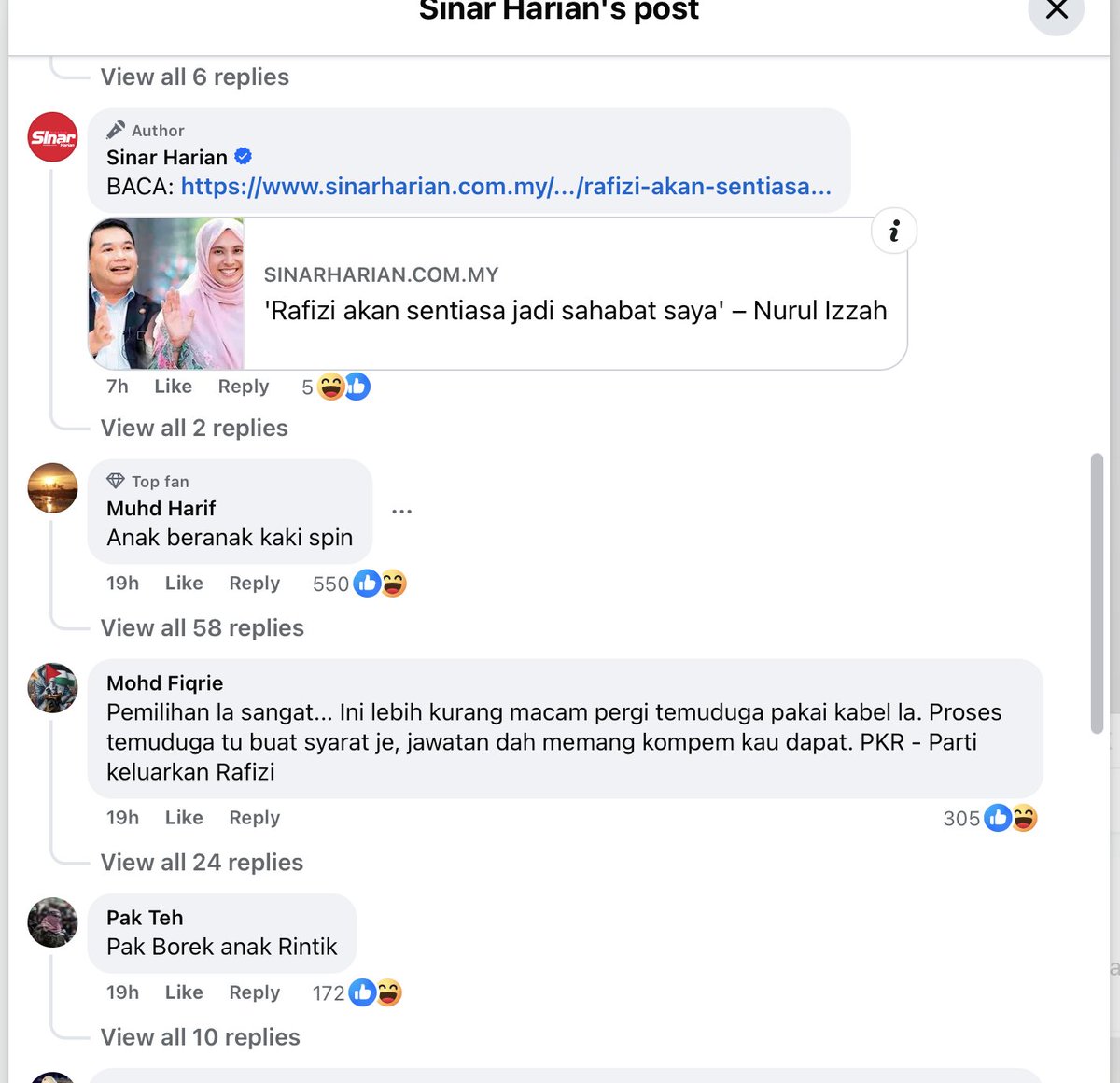 FreeMsian's tweet photo. Teruk Nurul Izzah kena ketawa di Facebook. https://t.co/lFYetW4WIx