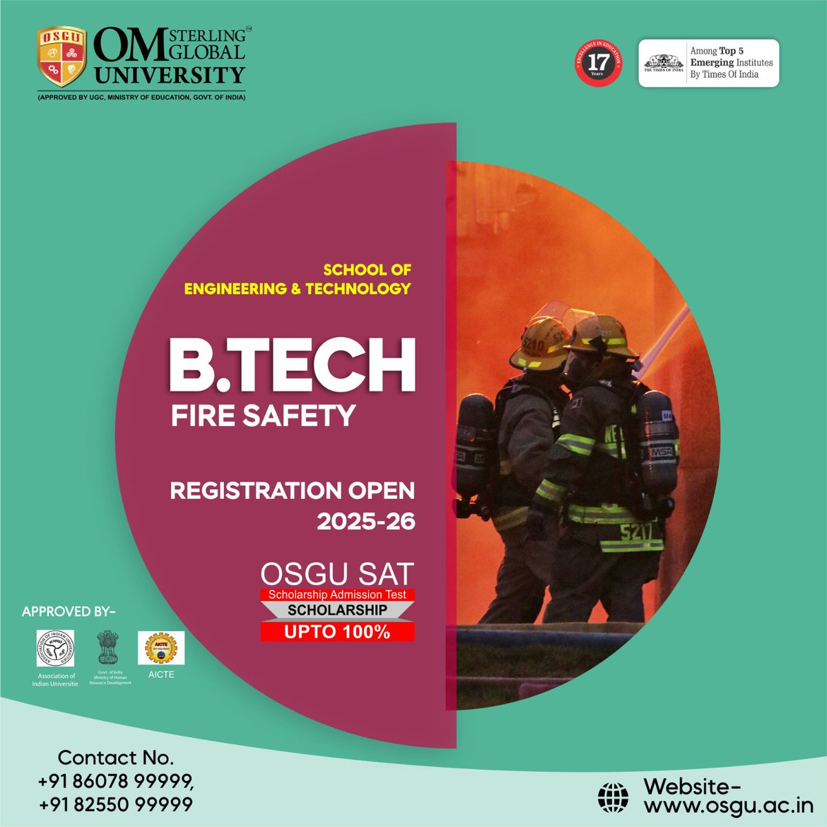 OSGUHisar's tweet image. Registration is now open for the 2025-26 B.Tech in Fire Safety! Secure your future with a degree that combines engineering expertise and safety management. 
Apply today!
#OSGU #BTechFireSafety #FireSafetyEngineering #SafetyManagement #EngineeringDegree #Future