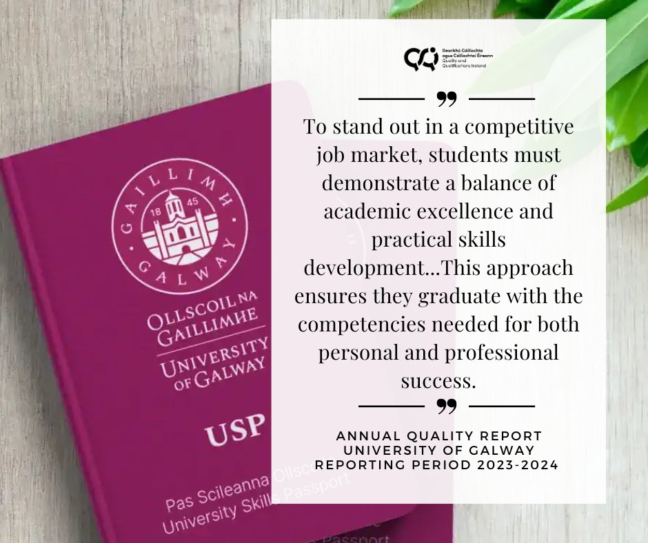 QQI (@qqi_connect) on Twitter photo Looking for examples of good practice from across higher education or innovative approaches to enhance the learning experience for students?
Explore this <a href="/uniofgalway/">Ollscoil na Gaillimhe | University of Galway</a> #AQR case study looking at their University Skills Passport initiative!
➡️pulse.ly/c61mas8iq3 Looking for examples of good practice from across higher education or innovative approaches to enhance the learning experience for students?
Explore this <a href="/uniofgalway/">Ollscoil na Gaillimhe | University of Galway</a> #AQR case study looking at their University Skills Passport initiative!
➡️pulse.ly/c61mas8iq3