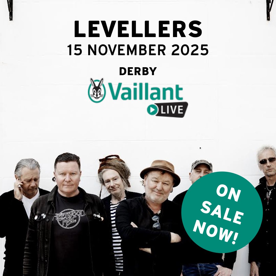 Tickets for the <a href="/the_levellers/">Levellers</a> are now on sale! 🎸

Catch the folk punk rockers onstage at Vaillant Live, Derby on 15th of November this year! 

General tickets 🎟️ spr.ly/6014NtwMG
Premium tickets⚡spr.ly/6015NtwMH 

#music #tickets #derby #punkrock #gig