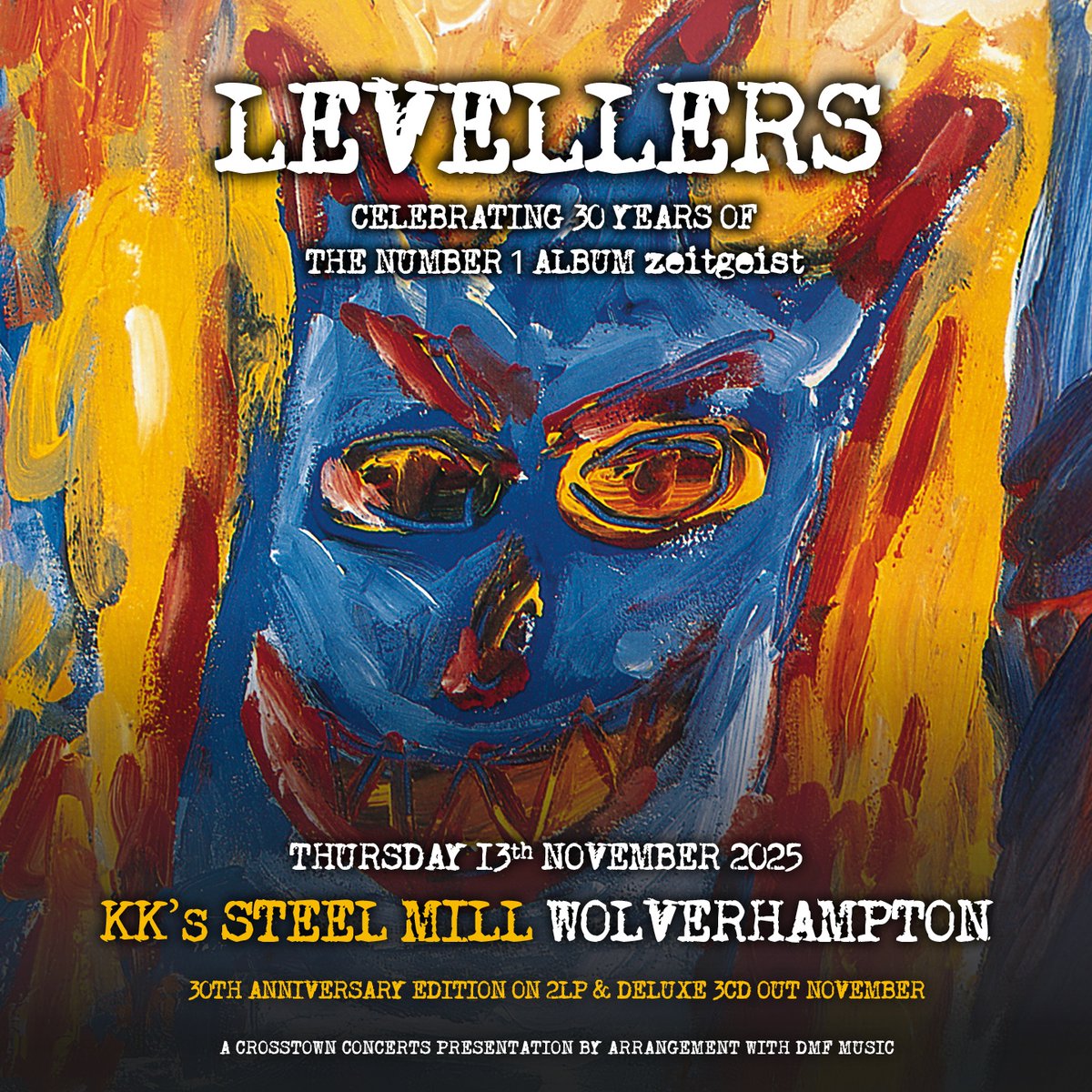 Brighton folk-rockers Levellers are celebrating the 30th Anniversary of their Number 1 album Zeitgeist with a show at KK's Steel Mill, Wolverhampton this November. Opening is folk-rock singer-songwriter Grace Petrie. Tickets are on sale now! Link in bio ✭