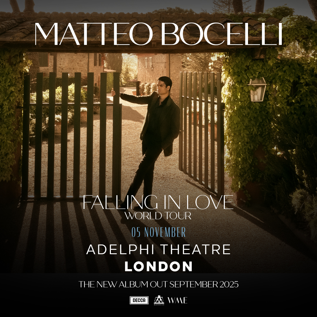 LW Theatres (@lwtheatres) on Twitter photo 📣 NEWS: Experience Matteo Bocelli (<a href="/bocelli_matteo/">Matteo Bocelli</a>) live in London - new songs, timeless favourites, and stunning vocals on his electrifying Falling In Love world tour 🎼
🎟️ Tickets go on general sale Thu 29 May, 10am but sign up to our presale: lwtheatres.co.uk/whats-on/matte… 📣 NEWS: Experience Matteo Bocelli (<a href="/bocelli_matteo/">Matteo Bocelli</a>) live in London - new songs, timeless favourites, and stunning vocals on his electrifying Falling In Love world tour 🎼
🎟️ Tickets go on general sale Thu 29 May, 10am but sign up to our presale: lwtheatres.co.uk/whats-on/matte…