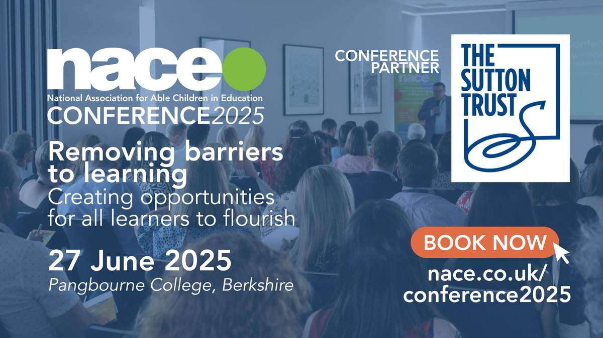 NACE (@naceuk) on Twitter photo Only a little over a month to go! Join us for a packed day of CPD on removing barriers to learning and hear from some fantastic exhibitors, including <a href="/suttontrust/">The Sutton Trust</a> Take a look at the full programme and book your place now at: lght.ly/mlco18g Only a little over a month to go! Join us for a packed day of CPD on removing barriers to learning and hear from some fantastic exhibitors, including <a href="/suttontrust/">The Sutton Trust</a> Take a look at the full programme and book your place now at: lght.ly/mlco18g