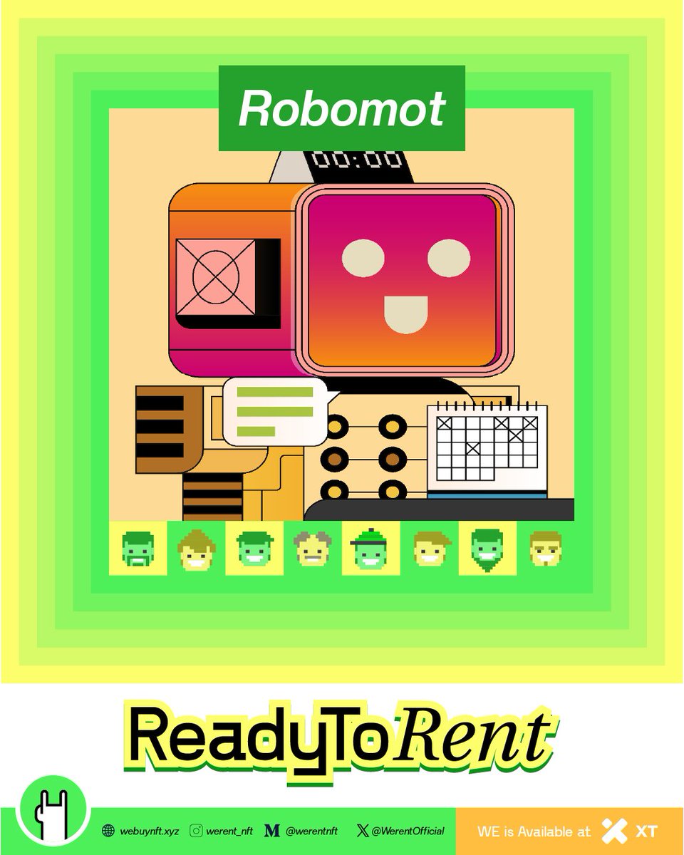 Meet Robomot: NFT-Powered Remote Workers from the Future

Robomot NFTs link you to skilled, fully doxxed remote professionals—ready to take on real tasks with precision. Tap into decentralized talent and rent your Robomot today! market.werentnft.io/nft/81

#ReadyToRent