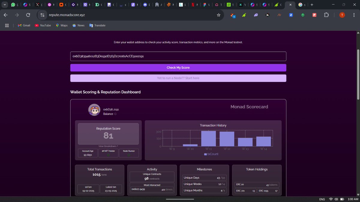TShofisile's tweet photo. Just surpassed 1k+ transactions on @monad_xyz testnet 💜

Daily interactions with @MagmaStaking @Curvance @aicraftfun @kizzymobile @monadscores_xyz @ambient_finance @molandaks_xyz @dusted_app @KuruExchange @naddotfun @kintsu and so many others on the Monad App Hub https://t.co/qmLGrAqh6G