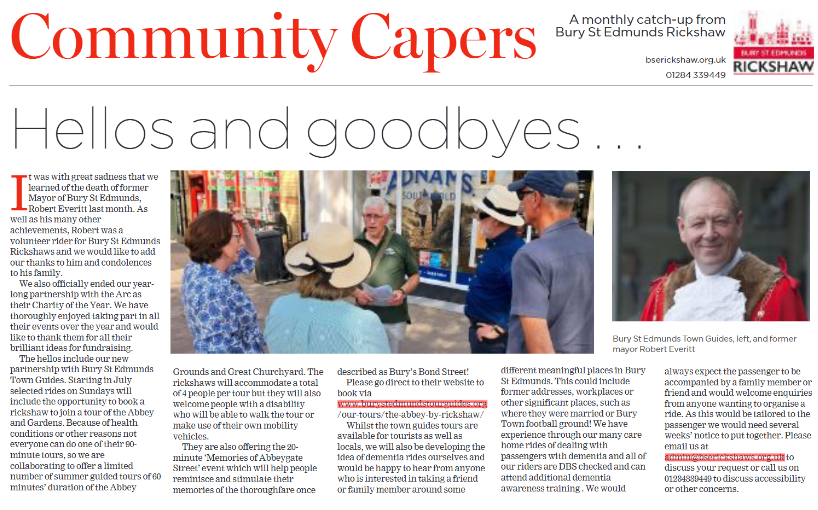 Our new partnership with <a href="/BSERickshaw/">Bury St Edmunds Rickshaw</a>  to help those with health issues is in this week's <a href="/buryfree/">Bury Free Press</a>