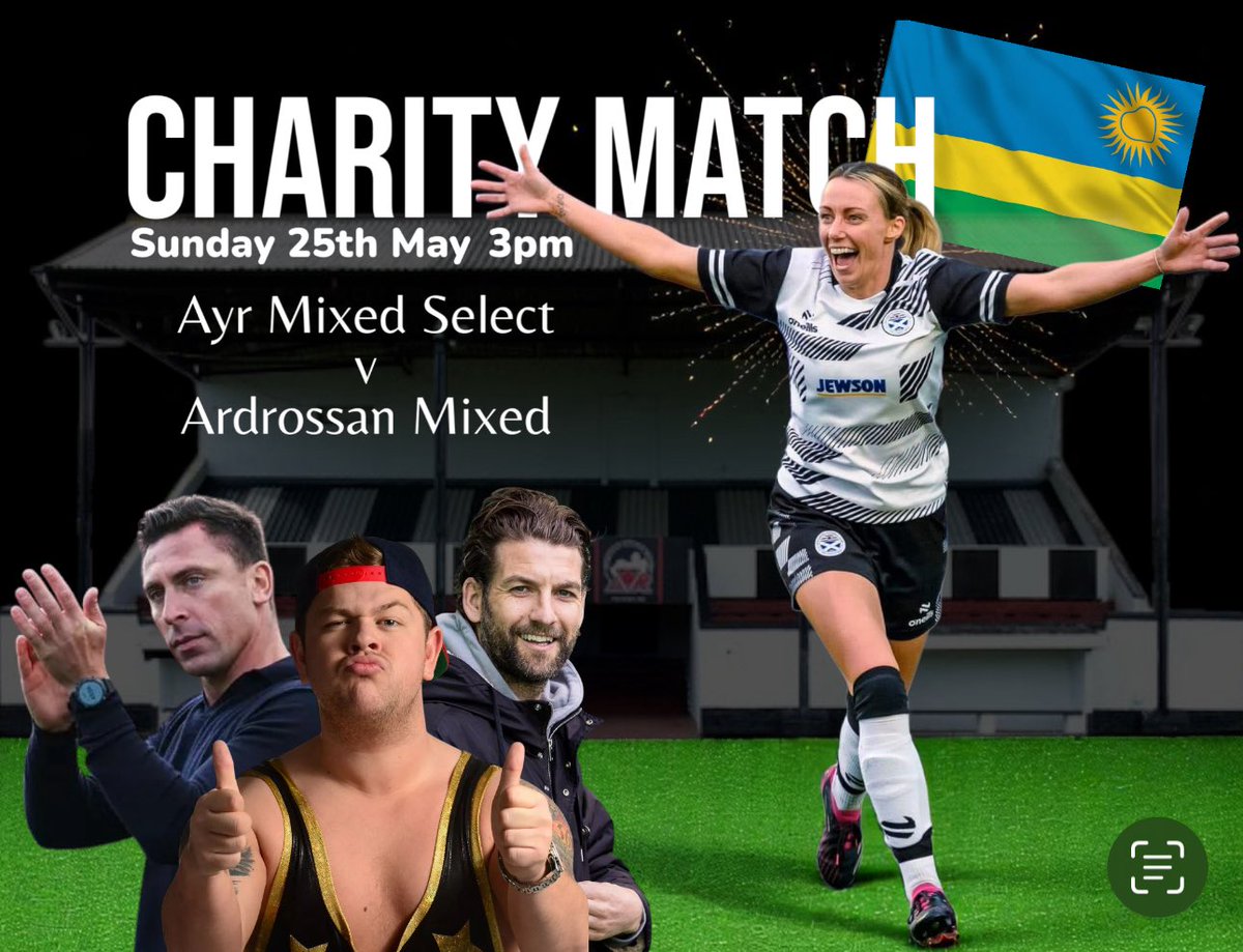 ⚽️ This Sunday ⚽️

🏟️ Ardrossan Winton Rovers
🕰️ 3pm KO 
🎫 Donations at the gate for entry 

Scottish Football for Rwanda 🇷🇼 

justgiving.com/page/clare-doc…