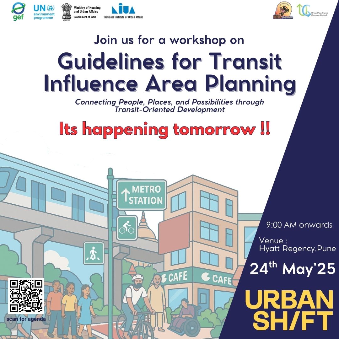 NIUA_India (@niua_india) on Twitter photo #HappeningTomorrow
The National Institute of Urban Affairs (NIUA) and <a href="/shiftcities/">UrbanShift</a> Country Project's Capacity Building workshop on “Guidelines for Transit Influence Area Planning” is taking place tomorrow i.e 24 May 2025 at Pune.
Scan the QR code to know more! #HappeningTomorrow
The National Institute of Urban Affairs (NIUA) and <a href="/shiftcities/">UrbanShift</a> Country Project's Capacity Building workshop on “Guidelines for Transit Influence Area Planning” is taking place tomorrow i.e 24 May 2025 at Pune.
Scan the QR code to know more!