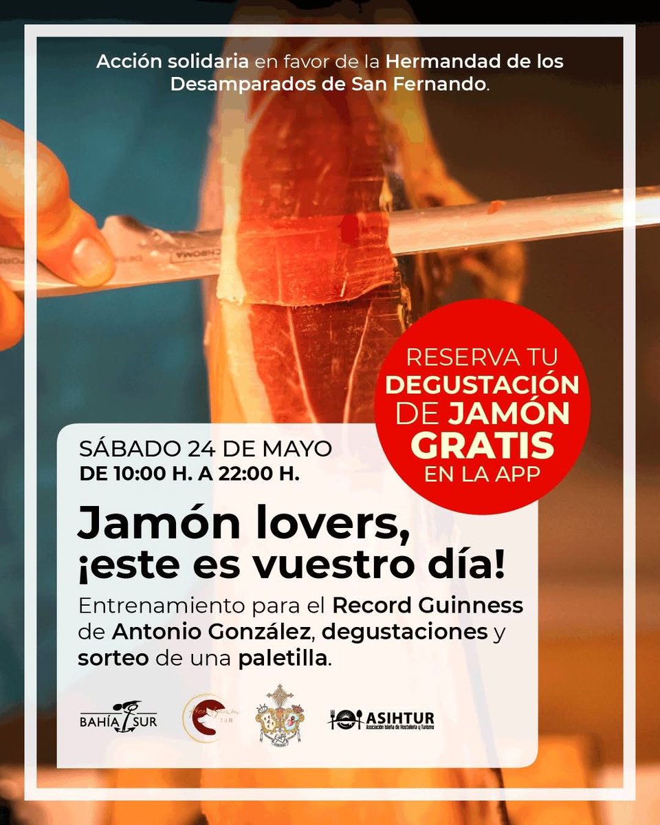 📆 𝐀𝐆𝐄𝐍𝐃𝐀 📆

Recuerda, mañana 24 de mayo.

de 10.00 a 22.00 horas, en el Centro Comercial de Bahía Sur.

Colabora!!