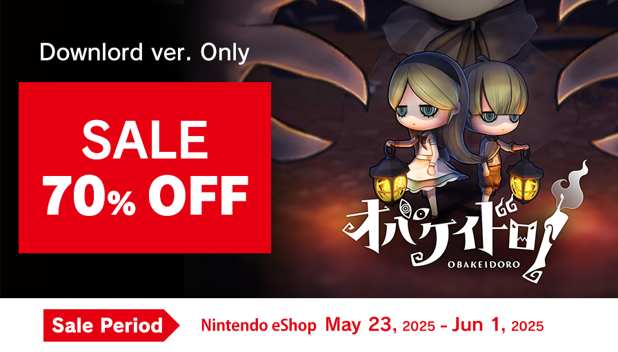 👻📣On SALE Now✨✨

OBAKEIDORO! is now ✨70%OFF✨ at Nintendo eShop‼ 

SALE until Sun, Jun 1 at 23:59❗️
DON'T MISS OUT ON THIS SPECIAL PRICE NOW👀✨

Check your Nintendo eShop out❗️

#obakeidoro
#NintendoSwitch