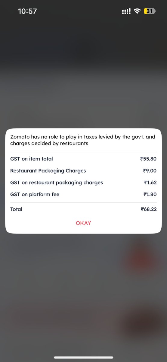 nimmmesh's tweet image. Ordered 2 Faloodas from A1 Ice Cream, Ghatkopar

Swiggy: ₹334
Zomato: ₹388
A ₹54 difference!

Digging deeper, here’s the kicker:

GST on Swiggy: ₹15
GST on Zomato: ₹55
Same outlet, same items – why this huge difference in tax?

@zomato @swiggyindia  - Can you please clarify?