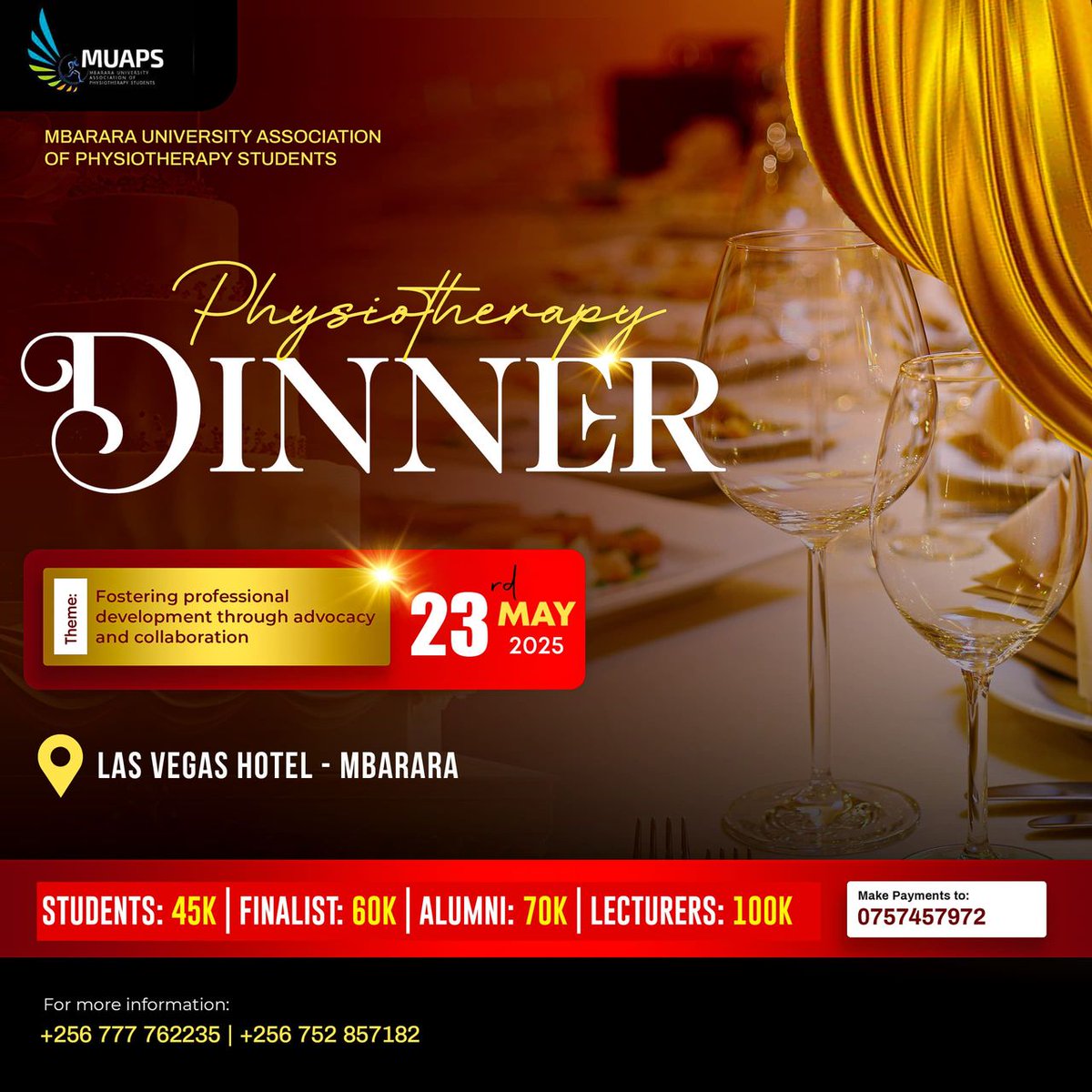 Mbarara University Physiotherapy Students (@muapsug) on Twitter photo The long awaited day has finally arrived for the <a href="/MUAPSug/">Mbarara University Physiotherapy Students</a> physiotherapy dinner🥳we meet at Las Vegas from 1900hrs till late..... The long awaited day has finally arrived for the <a href="/MUAPSug/">Mbarara University Physiotherapy Students</a> physiotherapy dinner🥳we meet at Las Vegas from 1900hrs till late.....