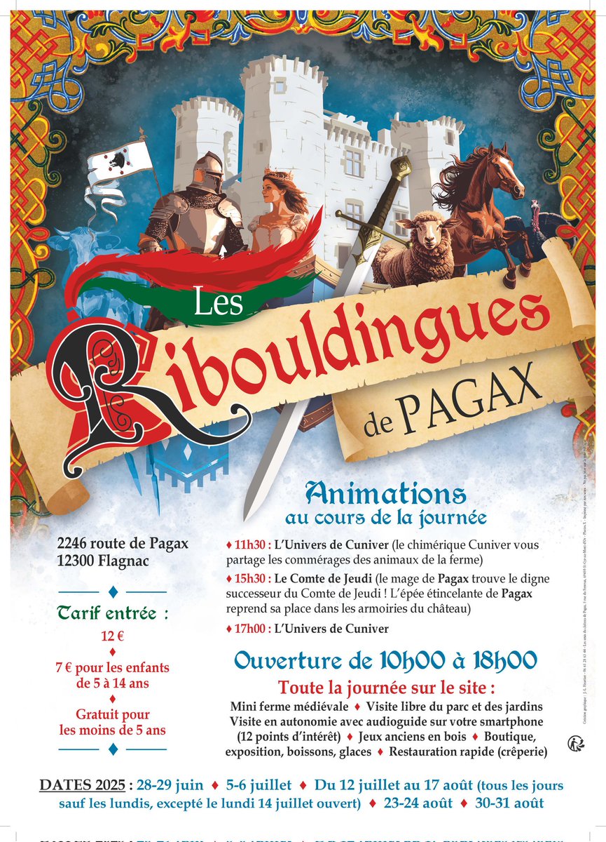 Château de Pagax (@depagax) on Twitter photo Un été à Pagax !
Marché des Artisans d'Art,  Les Médiévales de Pagax et Les Ribouldingues de Pagax !
Les Amis du Château de Pagax vous accueillent tout l'été 😎.
Renseignements sur chateau-de-pagax.com Un été à Pagax !
Marché des Artisans d'Art,  Les Médiévales de Pagax et Les Ribouldingues de Pagax !
Les Amis du Château de Pagax vous accueillent tout l'été 😎.
Renseignements sur chateau-de-pagax.com
