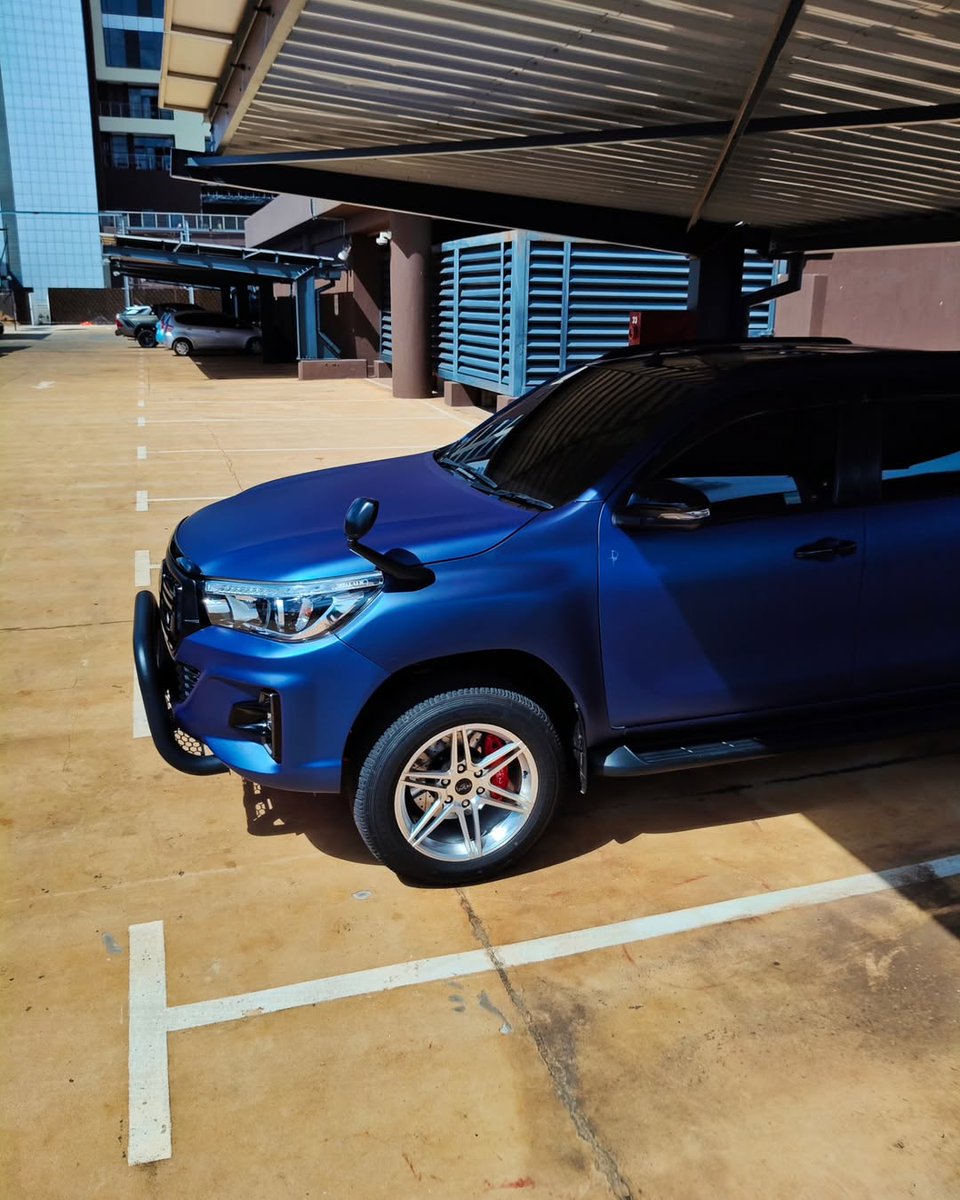 Warwickgatu's tweet photo. 2019 Hilux Revo with a GR KIT
2.4L 4 cylinder Turbo Diesel
Upgraded turbo from Poland
Stage 1 tune from @codeyourbeemer
Custom akrapović exhaust
Full upholstery interior
Sleek wrap from @wrapzone
Upgraded tail lights
Forged Rims
GR Carbon Fiber Steering Wheel!!!! https://t.co/tEZMT9xlzb