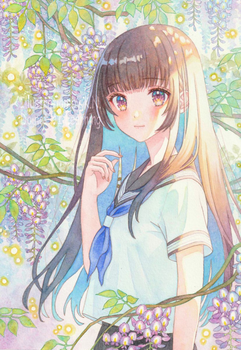 描きました🟣
もう5月下旬ですが、藤の花です。
#透明水彩
