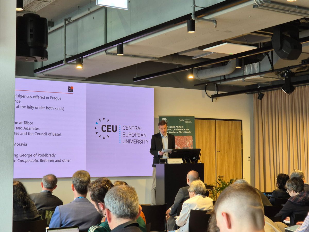 REFORConsortium's tweet image. Now the #Hussites in the spotlight: Pavel Soukup (Prague) providing a view from Hussite Bohemia on the hopes and restraints of religious #rebellion
#reforc2025 #annualconference #earlymodernchristianity