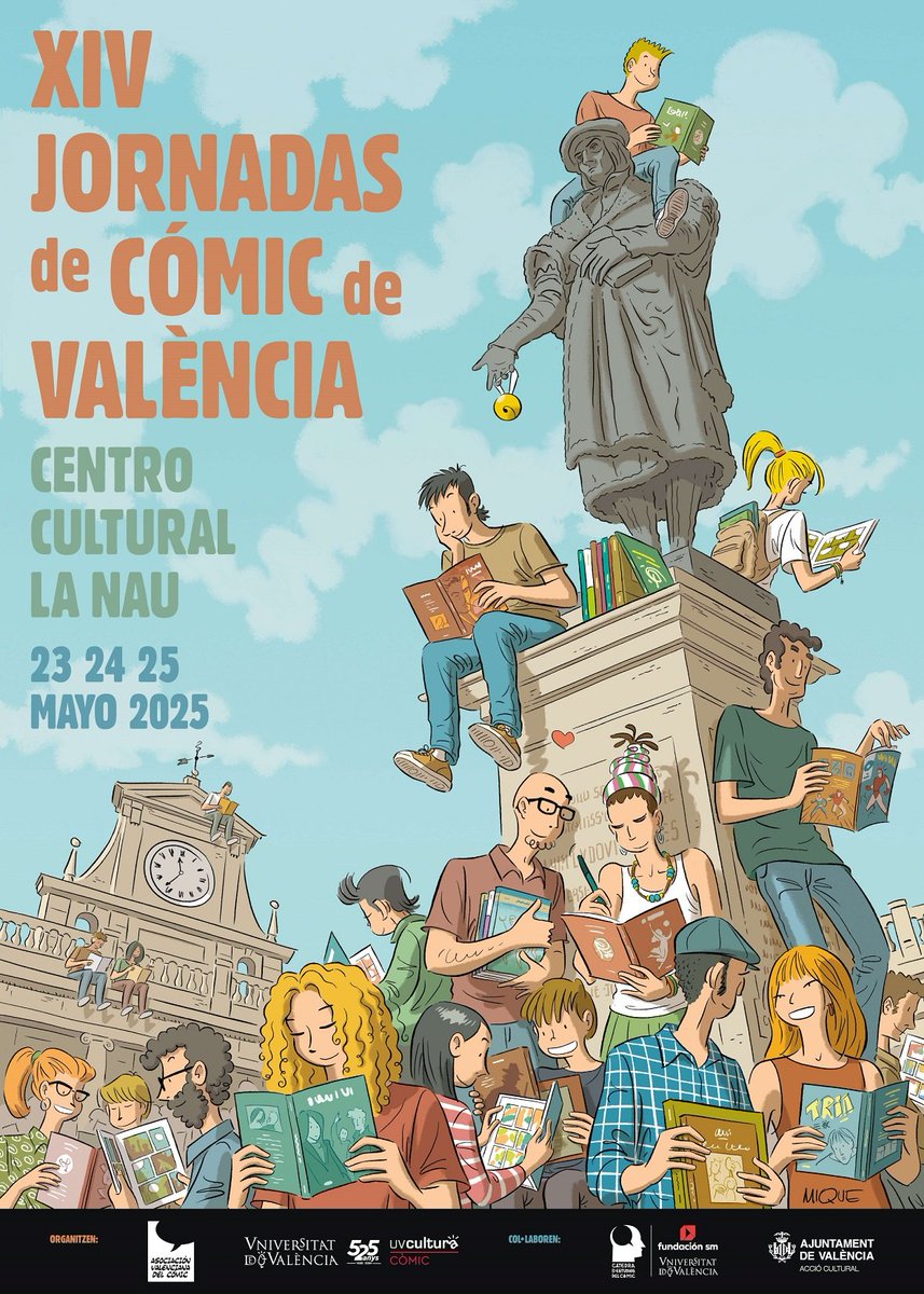 El còmic és València i València és còmic. Quina meravella el cartell. N'hi ha coses que la IA no podrà fer mai, com dibuixar els sentimens, les emocions i la mirada d'un artista fonamental del còmic valencià, com és Mique Beltrán.