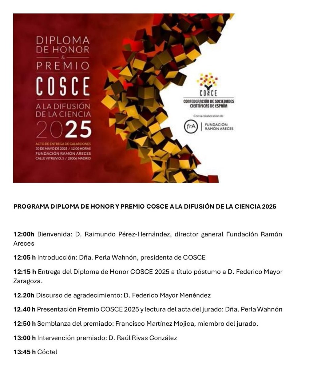 SEM (@semicrobiologia) on Twitter photo Desde la SEM felicitamos a nuestro compañero <a href="/RaulRivasG/">Raúl Rivas</a> por su merecidísimo premio de la <a href="/COSCEorg/">Confederación de Sociedades Científicas de España</a> a la difusión de la ciencia.
👏👏👏👏👏👏👏👏👏👏 Desde la SEM felicitamos a nuestro compañero <a href="/RaulRivasG/">Raúl Rivas</a> por su merecidísimo premio de la <a href="/COSCEorg/">Confederación de Sociedades Científicas de España</a> a la difusión de la ciencia.
👏👏👏👏👏👏👏👏👏👏